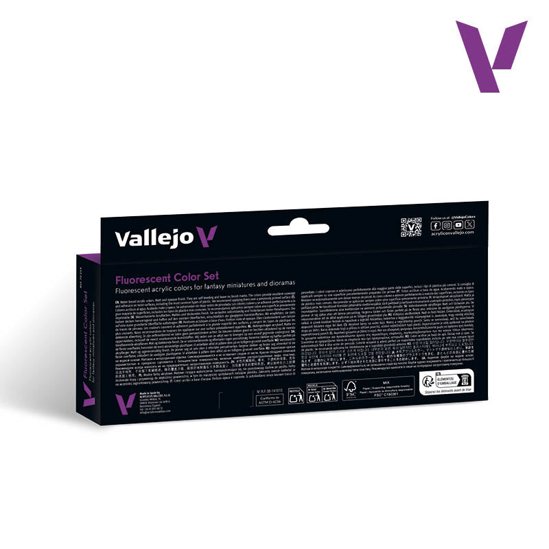 Vallejo Game Color Fluorescent Color Set – Set Fluorescentnih Boja 72.214
