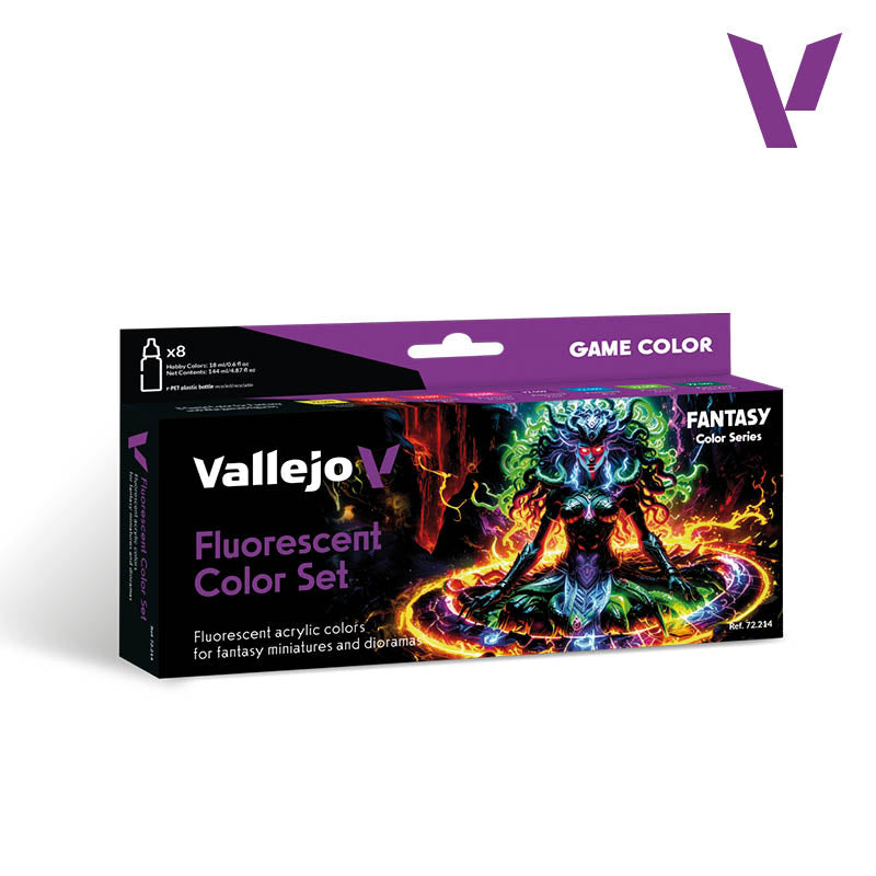 Vallejo Game Color Fluorescent Color Set – Set Fluorescentnih Boja 72.214