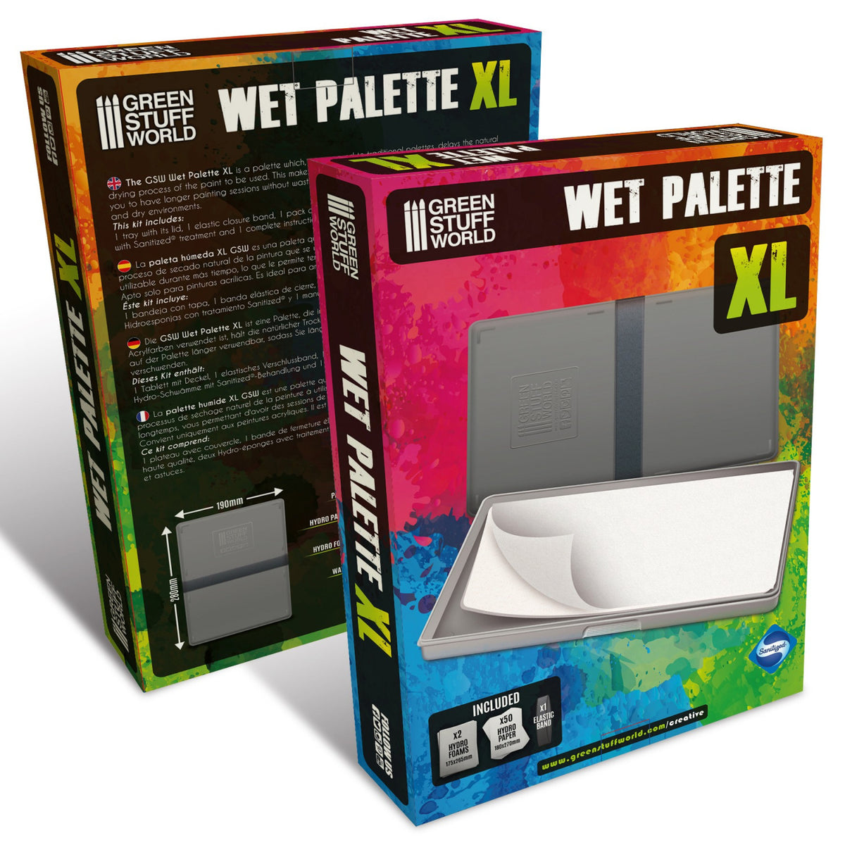 GSW Wet Palette XL, XL vlažna paleta set, Green Stuff World